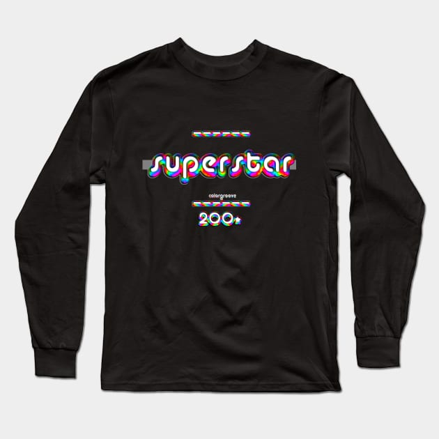 Superstar 2000 ColorGroove Retro-Rainbow-Tube (wf) Long Sleeve T-Shirt by Blackout Design